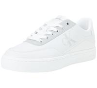 Calvin Klein Women's Cupsole Leather Trainers, Multicolor (Bright White/Creamy White/Oyster M), 7