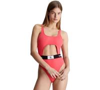 Calvin Klein Women's Cut Out One Piece - Rp, Calypso Coral, M