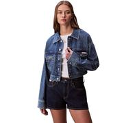 Calvin Klein Women's Denim Cropped Trucker Blue Carol LV047F681G Jackets, BLUE, M