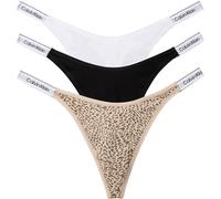 Calvin Klein Women's Dipped Thong 3pk Lv00qd5394 Thong (pack of 3)
