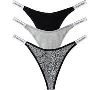 Calvin Klein Women's Dipped Thong 3pk Lv00qd5394 Thong (pack of 3)