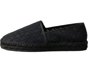 Calvin Klein Women's Espadrilles AOP Spacer Mesh with Logo Print, Beige (Triple Black), 5