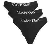 Calvin Klein Women's Extra Soft Cotton Stretch Thong - 3 Pack Black Large
