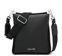 Calvin Klein Women's Fay North/South Small Crossbody, Black/Silver, One Size