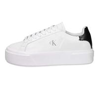 Calvin Klein Women's Flatform Lace Up LTH Mg Yw0Yw01928 Low Top, White (Bright White/Black), 6
