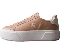 Calvin Klein Women's Flatform Trainers Lace-up in Leather, Blue (Spanish Villa/Marshmallow), 8