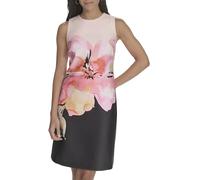 Calvin Klein Women's Floral Scuba Event Party Dress, Tulip Multi, 14