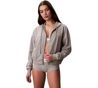 Calvin Klein Women's Full Zip Sweat Hoodie LV00QS7599 Sleep Top, Grey (Grey Heather), M