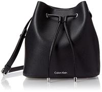 Calvin Klein Women's Gabrianna Novelty Bucket Shoulder Bag, Black/Silver 1, One Size