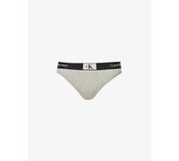 Calvin Klein Womens Grey Heather 1996 Branded-waistband Stretch-cotton Blend Thong Xl