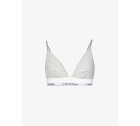 Calvin Klein Womens Grey Heather Modern Triangle Stretch Cotton-blend Bra S