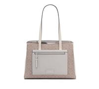 Calvin Klein Women's Hadley Tote Bag - 2 in 1, Vegan Leather, 5 Pockets Triple Compartment, Almond/Taupe/Cherub White/Dove, One Size