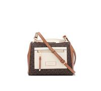 Calvin Klein Women's Hadley Triple Compartment Crossbody, Brown/Khaki/Caramel/White, One Size