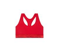 Calvin Klein Women's Icon Cotton Holiday Unlined Bralette Adrenaline Rush in Red | Size: XS Calvin Klein Red XS