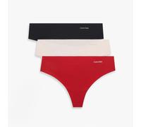 Calvin Klein Womens Invisible 3 Pack Thong Multi - Medium