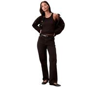 Calvin Klein Women's Jeans Straight Essential High Waist, Black (Ck Essential Black), 31W/32L