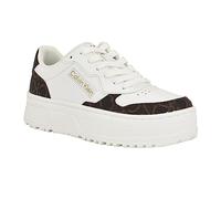 Calvin Klein Women's Karyne Sneaker, White/Brown 146, 4.5 UK