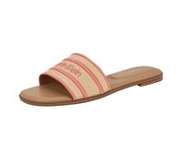 Calvin Klein Women's Kendell Flat Sandal, Light Natural/Pink 112, 4 UK