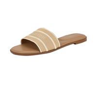 Calvin Klein Women's Kendell Flat Sandal, Light Natural/White 110, 3 UK