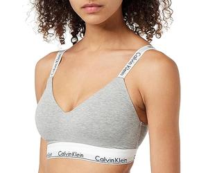 Calvin Klein Women's Lght Lined Bralette (Full Cup), Grey Heather, L