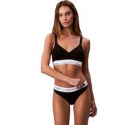 Calvin Klein Women's Bralette – Icon Cotton Modal Lift with Logo Band, Black, Size S