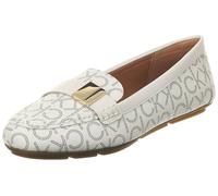 Calvin Klein Women's Lisa Loafer Flat, White Muilti 142, 7.5 UK