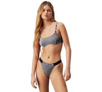 Calvin Klein Women's Logo Brazillian Bikini Bottoms, Black (Pvh Black), L