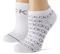 Calvin Klein Women's Logo Sneaker, White, ONE Size (Pack of 2)