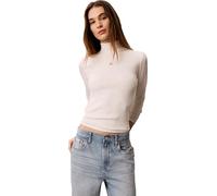 Calvin Klein Women's Long Sleeve Woven Top with Roll Neck