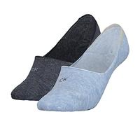 Calvin Klein Women's Low Cut Footie, Light Blue Melange, 35/38 (Pack of 2)
