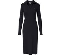 Calvin Klein Women's LS Woven Label Johnny Collar MID LV047E202G Dresses, Black (Black), M
