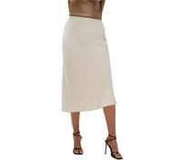Calvin Klein Womens Matte Satin Midi Skirt, Oatmeal, XL