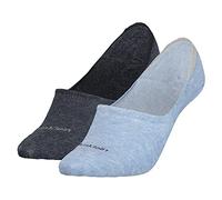 Calvin Klein Women's Mid Cut Footie, Light Blue Melange, 35/38 (Pack of 2)