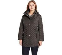 Calvin Klein Women's Mid-Weight Diamond Quilted Jacket (Standard and Plus), Mid-Weight Black, 0X