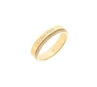 Calvin Klein Women's MINIMAL LINEAR Collection Ring in Yellow Gold Embellished with Crystals - 35000201D