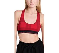 Calvin Klein Women's Modern Cotton Unlined Wireless Bralette, Textured Plaid_exact, L