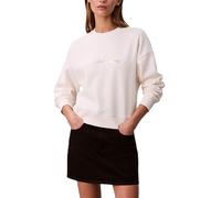 Calvin Klein Women's Monogram Logo Crewneck Sweatshirt, grey white, XL