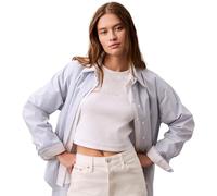 Calvin Klein Women's MONOLOGO Baby Rib TEE LV047AB802YAA008 Tees, White, XL