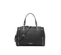 Calvin Klein Women's Organization Elaine Bubble Lamb Novelty Satchel, Black/Silver Hampton Pebble, One Size