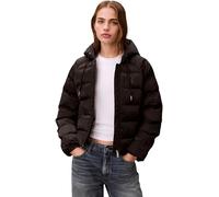 Calvin Klein Women's Puffer Jacket Satin Lightweight with Hood, Black (Black), XL