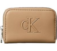 Calvin Klein Women's Purse Bold CK Medium Zip Around with Logo, Brown (Tannin), One Size