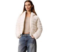 Calvin Klein Women's Quilted Jacket Short CK Packaway Puffer with Hood, Beige (Tofu), M