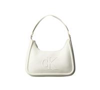 Calvin Klein Women's RAISED CK SMALL SHOULDER BAG LV04F3230G Crossover, Khaki (Lily White), One Size