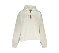 Calvin Klein Womens Relaxedfit Hoodie Model K80k806956 - Ivory Cotton - Size X-Large