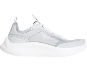 Calvin Klein Women's Runner Trainers Light EVA Lace-up, Grey (Bright White/Pearl Grey/Silver), 7