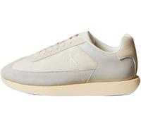 Calvin Klein Women's Runner Trainers Retro Mix Lace-up, Grey (Dk Ecru/Pearl Grey/Marshmallow), 4