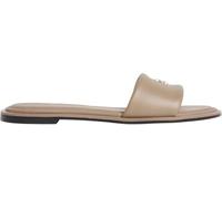 Calvin Klein Women's Sandals Round Flat in Leather, Grey (Desert Taupe), 7