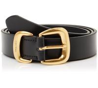 Calvin Klein Women's SARAH 2 PIECE LOGO BUCKLE BELT 2 LV04K7012G Belts, Black (BLACK/TUMBLED DEEP GOLD), 90