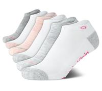 Calvin Klein Women's Socks - Padded No Show Socks (Pack of 6), White Multi, L