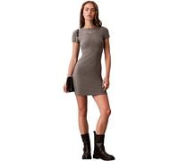 Calvin Klein Women's SS CTN Contour 1X1 Rib SS MINI D LV047B266G Dresses, Grey (Med Gray Heather), S